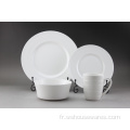 12 pcs en porcelaine blanche ensembles d&#39;assiettes en céramique blanche